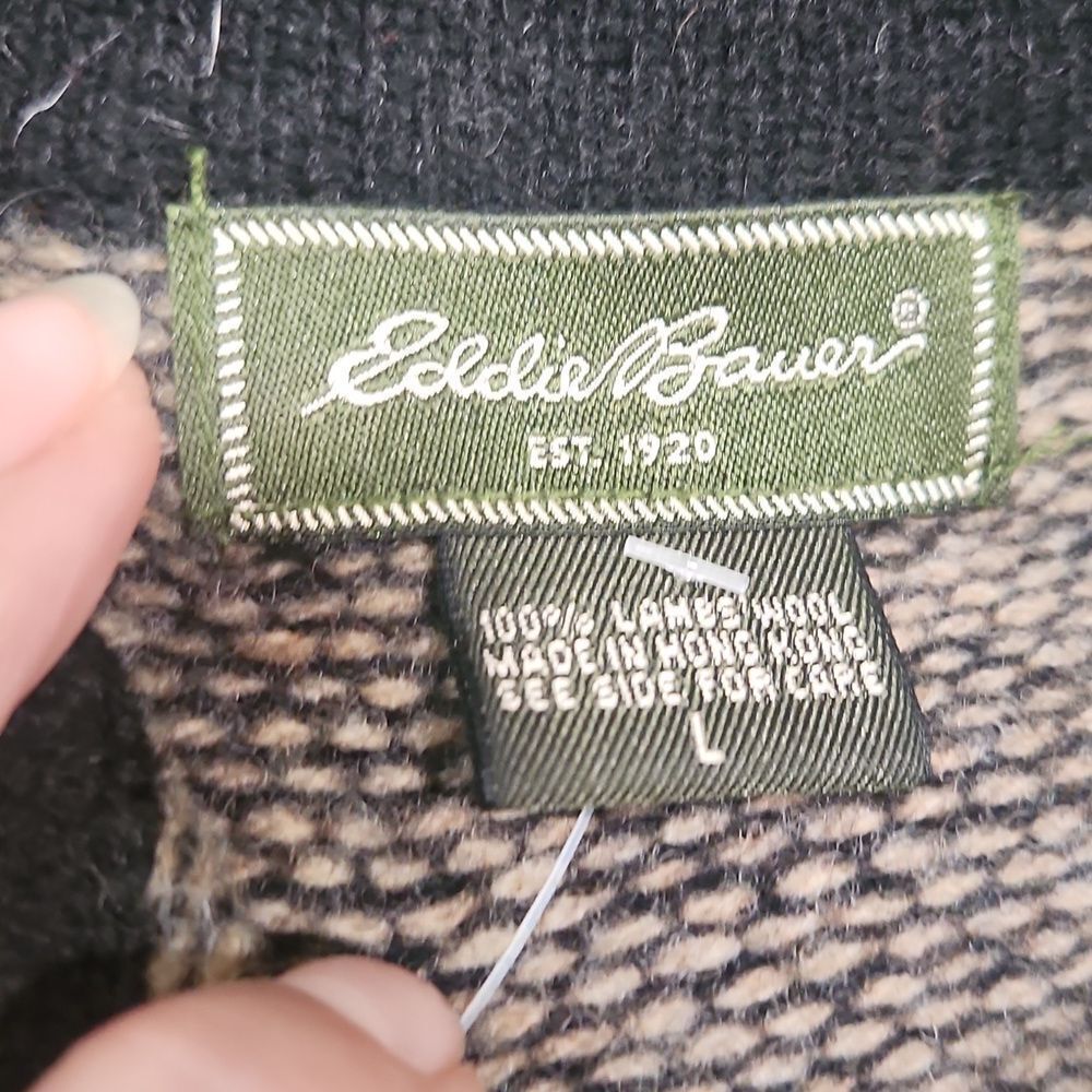 Eddie Bauer Pambswool 1/4 Button Fair Isle Sweater - Picture 3 of 6